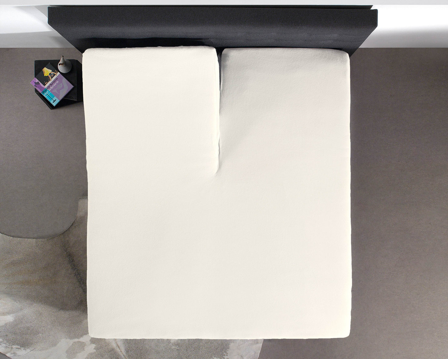 Split Topper Baumwolle Spannbettlaken Creme 140 x 200 cm - Palo24