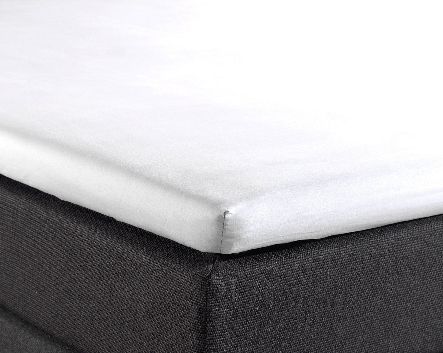 Split Topper Baumwolle Spannbettlaken Weiss 160 x 200 cm - Palo24