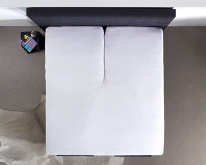 Split Topper Baumwolle Spannbettlaken Weiss 160 x 210 cm - Palo24