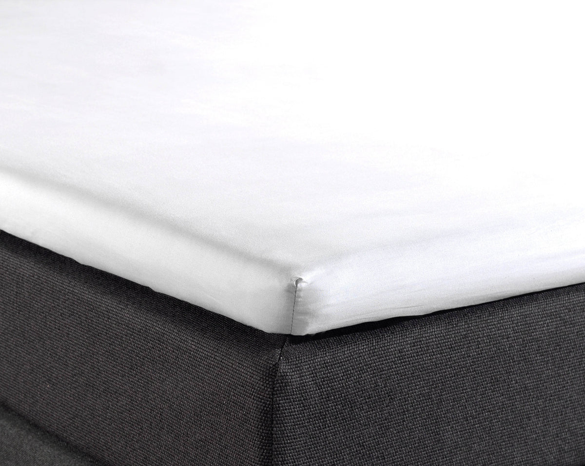 Split Topper Baumwolle Spannbettlaken Weiss 160 x 210 cm - Palo24