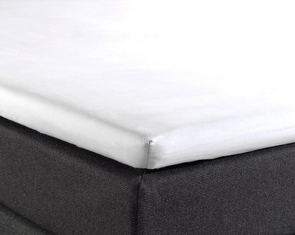 Split Topper Baumwolle Spannbettlaken Weiss 160 x 210 cm - Palo24