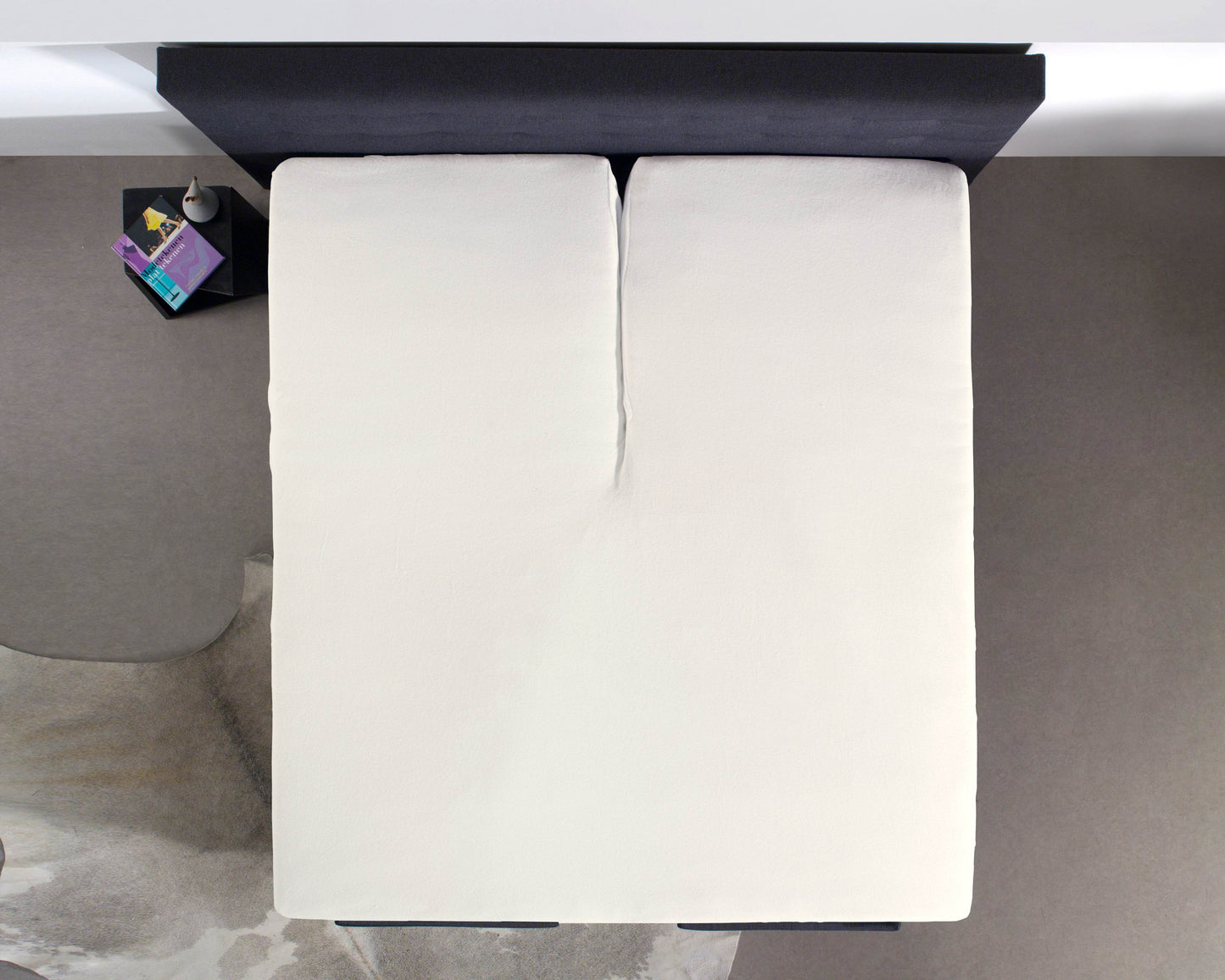 Split Topper Baumwolle Spannbettlaken Creme 160 x 220 cm - Palo24