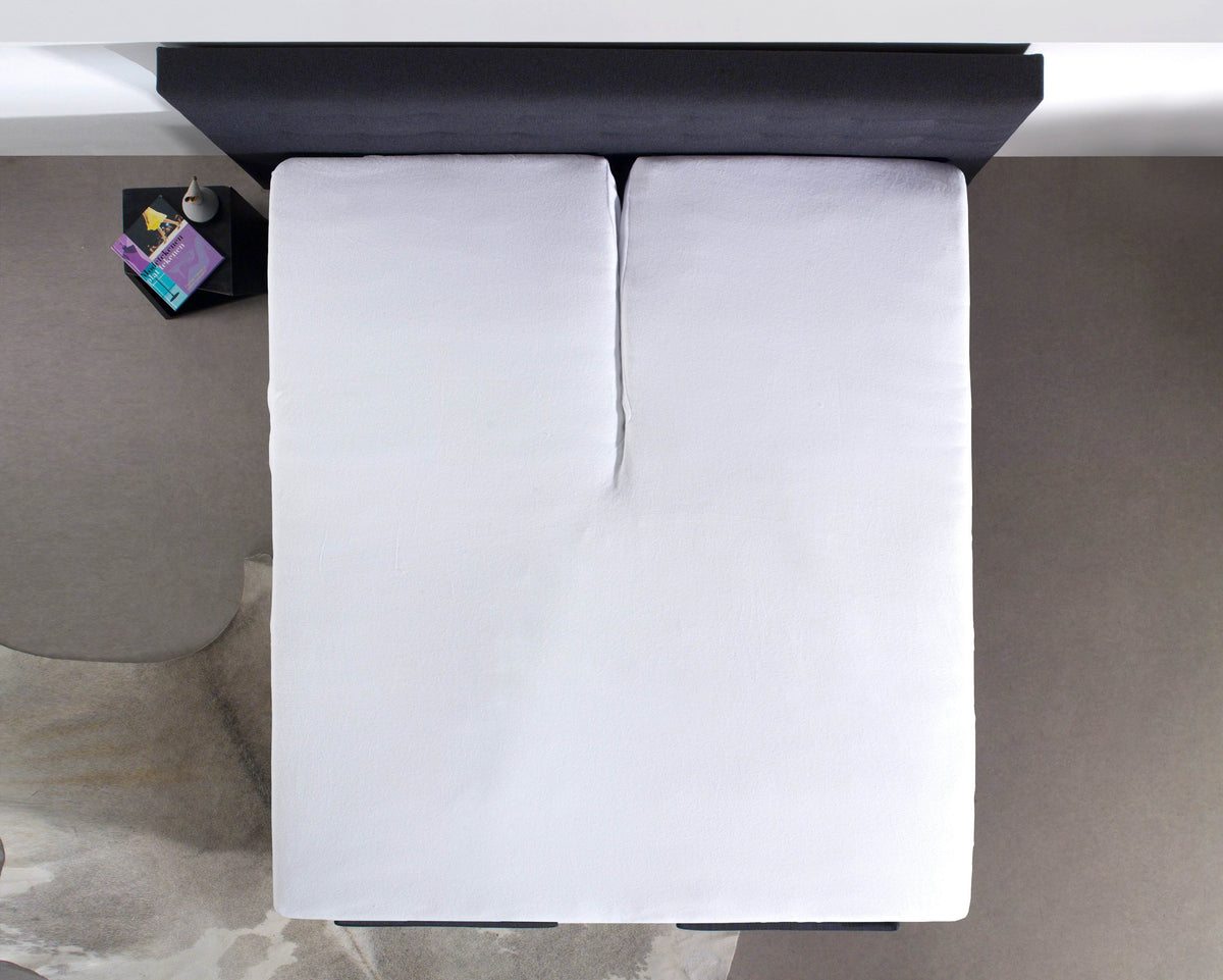 Split Topper Baumwolle Spannbettlaken Weiss 180 x 200 cm - Palo24