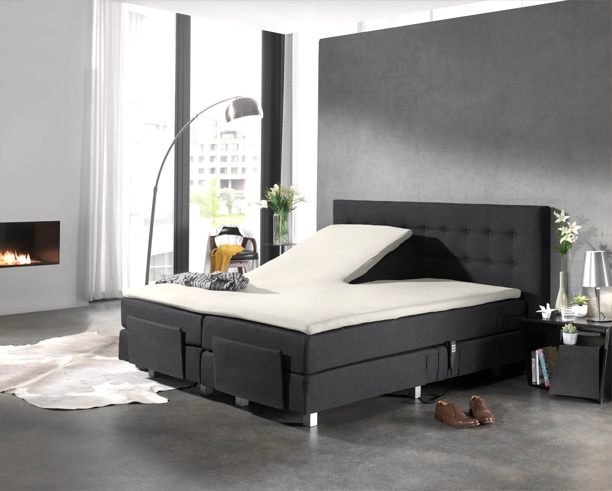 Split Topper Baumwolle Spannbettlaken Creme 180 x 200 cm - Palo24