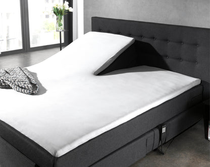 Split Topper Baumwolle Spannbettlaken Weiss 180 x 210 cm - Palo24