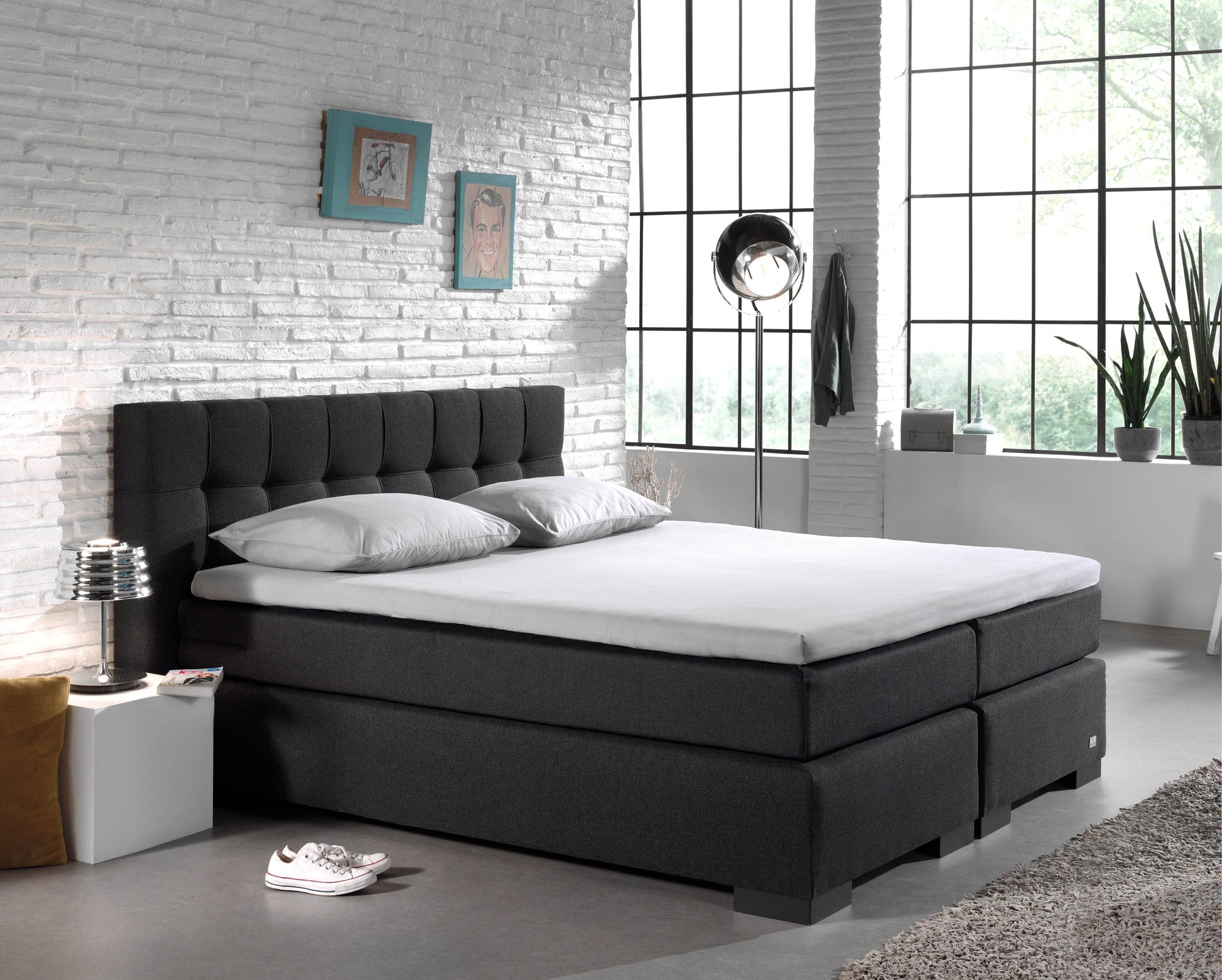 Split Topper Baumwolle Spannbettlaken Weiss 180 x 210 cm - Palo24