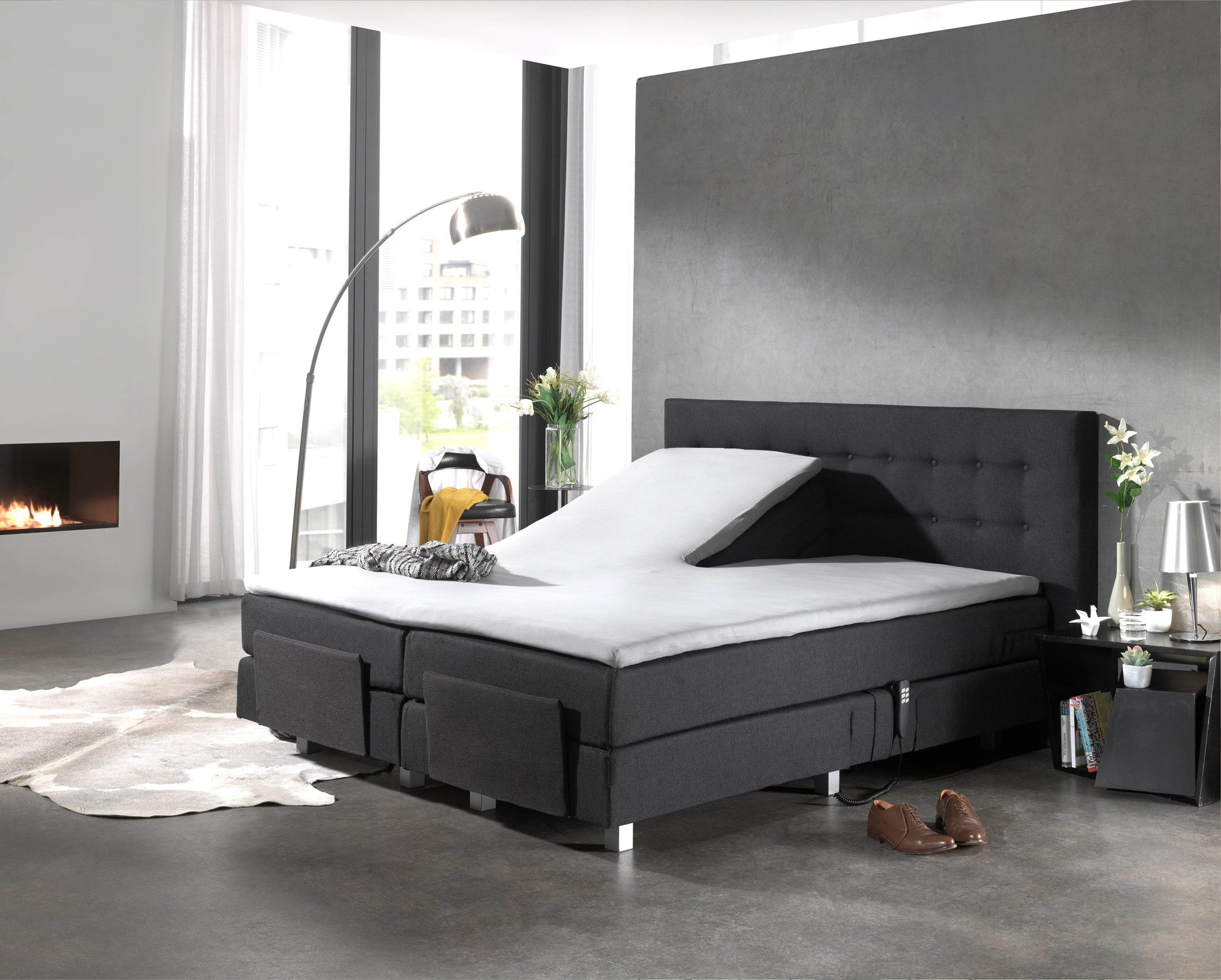 Split Topper Baumwolle Spannbettlaken Weiss 180 x 210 cm - Palo24