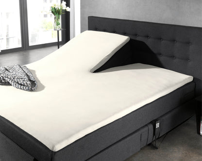 Split Topper Baumwolle Spannbettlaken Creme 180 x 220 cm - Palo24