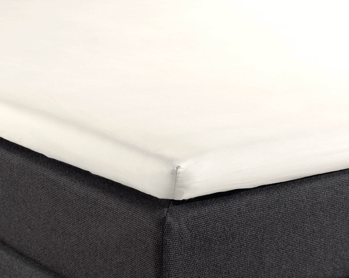 Split Topper Baumwolle Spannbettlaken Creme 180 x 220 cm - Palo24