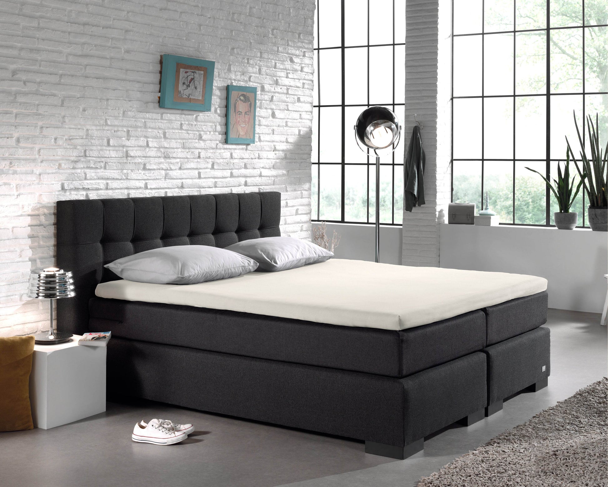 Split Topper Baumwolle Spannbettlaken Creme 180 x 220 cm - Palo24