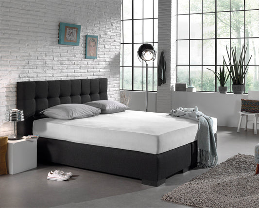 Einzel Jersey 135 gr. Spannbettlaken Weiss 190/200 x 200/220 cm - Palo24