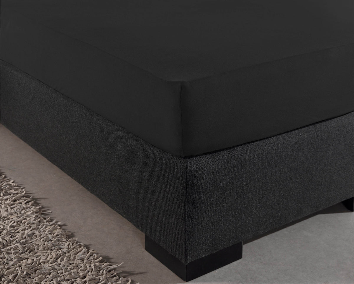 Einzel Jersey 135 gr. Spannbettlaken Schwarz 80/100 x 200 cm - Palo24