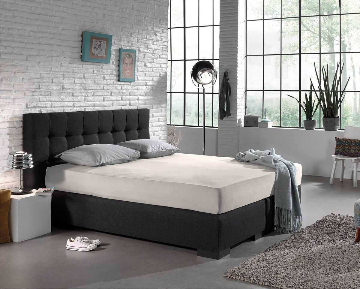 Einzel Jersey 135 gr. Spannbettlaken Creme 190/200 x 200/220 cm - Palo24