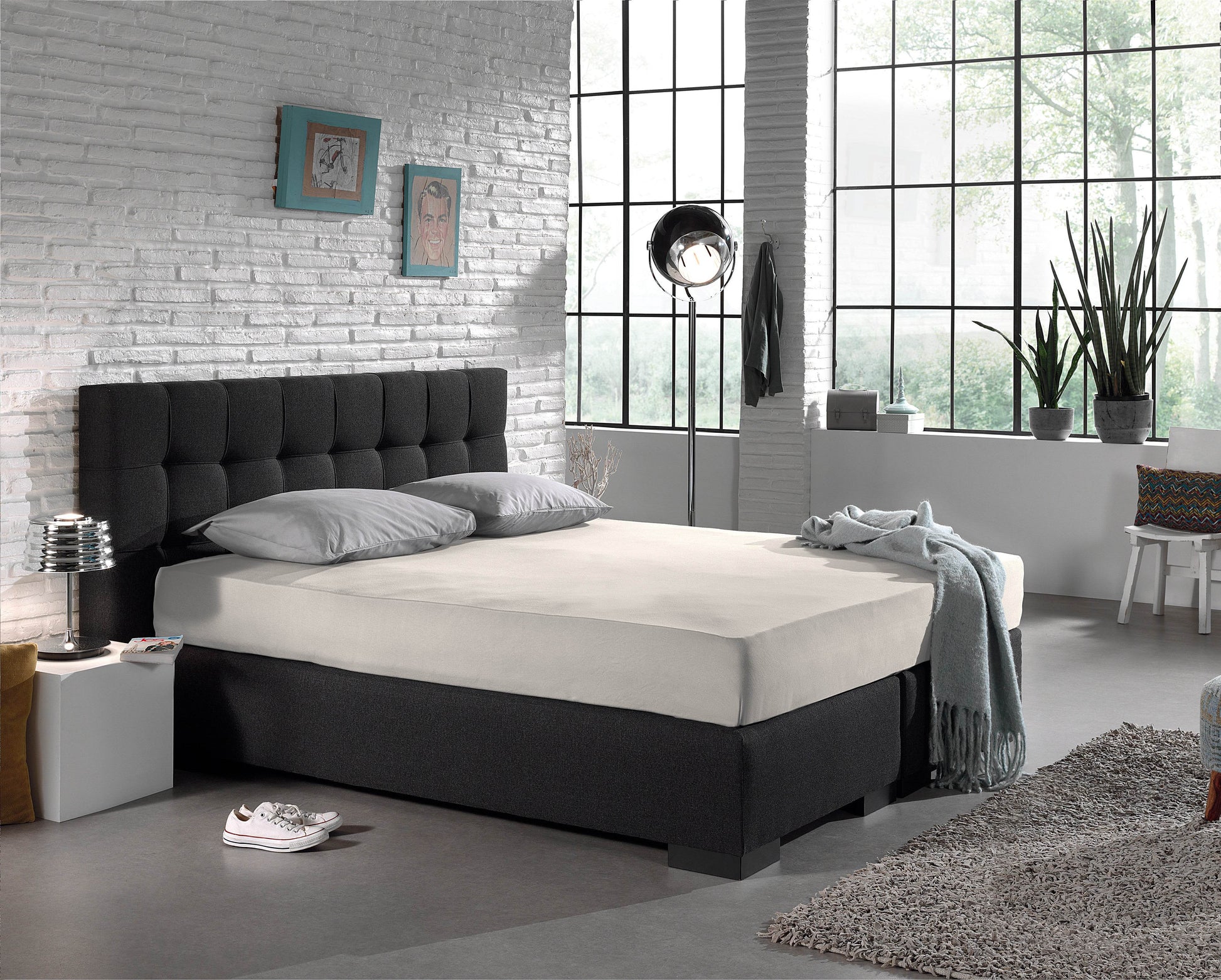 Einzel Jersey 135 gr. Spannbettlaken Creme 190/200 x 200/220 cm - Palo24