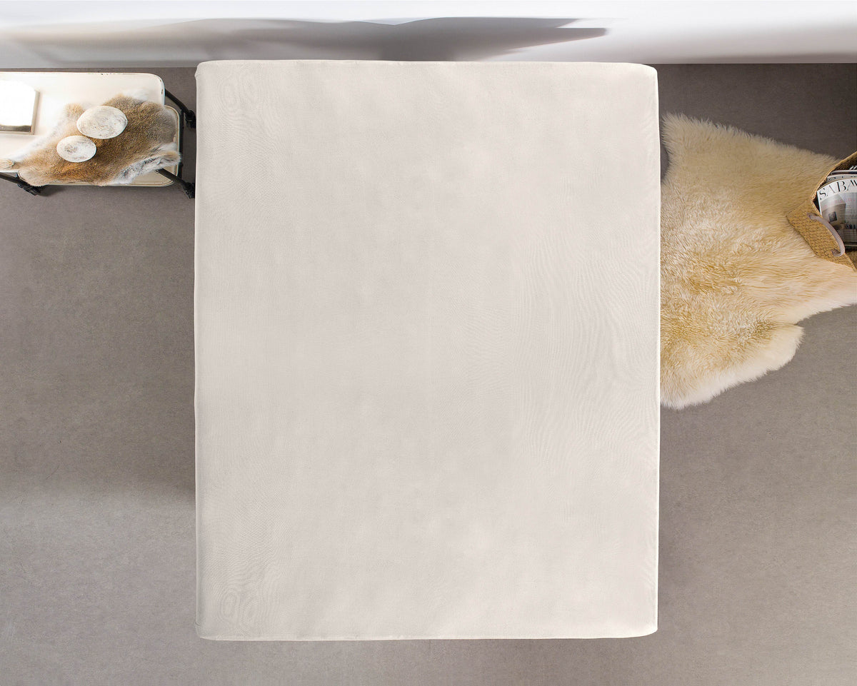Einzel Jersey 135 gr. Spannbettlaken Creme 190/200 x 200/220 cm - Palo24