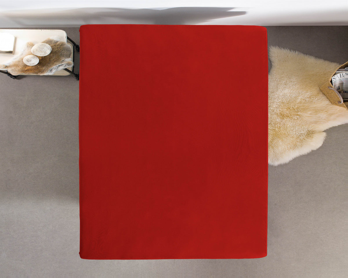 Einzel Jersey 135 gr. Spannbettlaken Rot 160/180 x 200 cm - Palo24