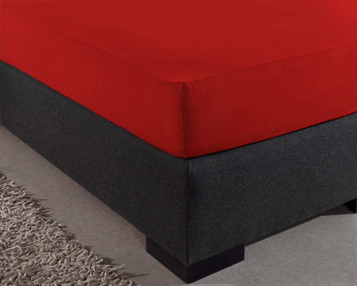 Einzel Jersey 135 gr. Spannbettlaken Rot 160/180 x 200 cm - Palo24