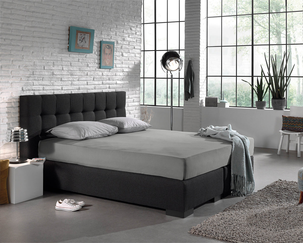 Einzel Jersey 135 gr. Spannbettlaken Grau 140 x 200 cm - Palo24
