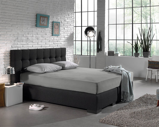 Einzel Jersey 135 gr. Spannbettlaken Grau 160/180 x 200 cm - Palo24