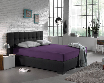 Einzel Jersey 135 gr. Spannbettlaken Lila 140 x 200 cm - Palo24