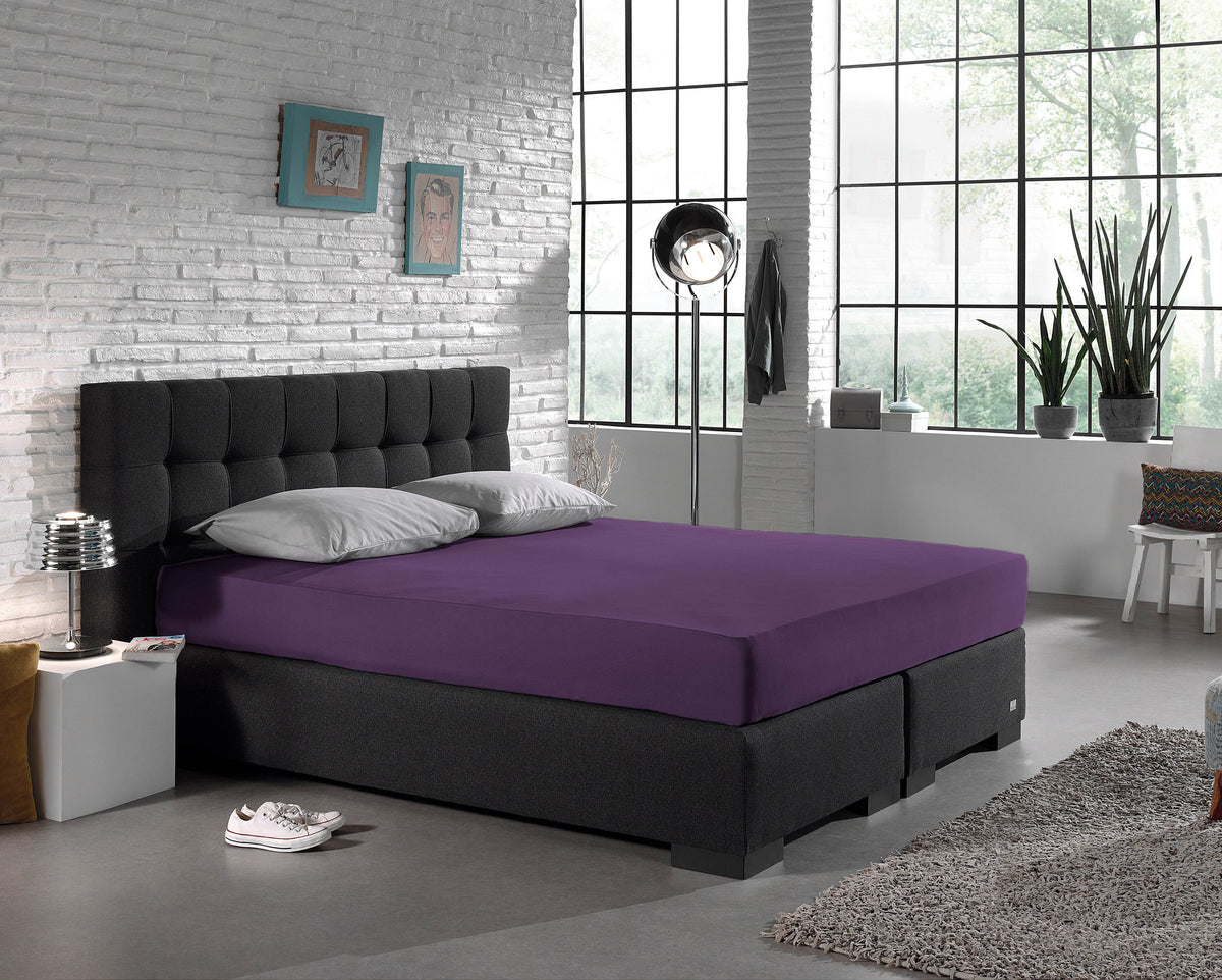 Einzel Jersey 135 gr. Spannbettlaken Lila 140 x 200 cm - Palo24