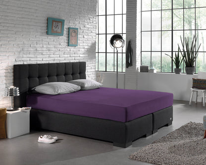 Einzel Jersey 135 gr. Spannbettlaken Lila 140 x 200 cm - Palo24