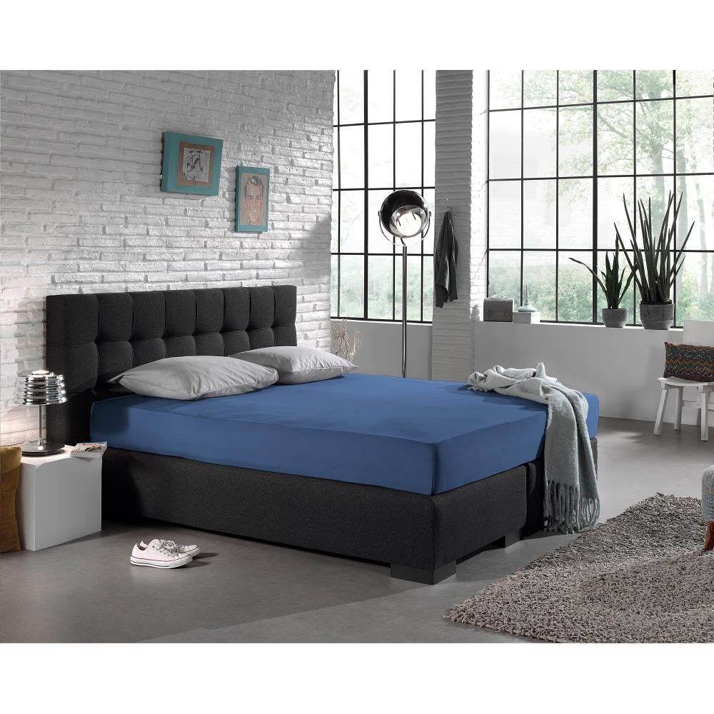 Einzel Jersey 135 gr. Spannbettlaken Blau 80/100 x 200 cm - Palo24