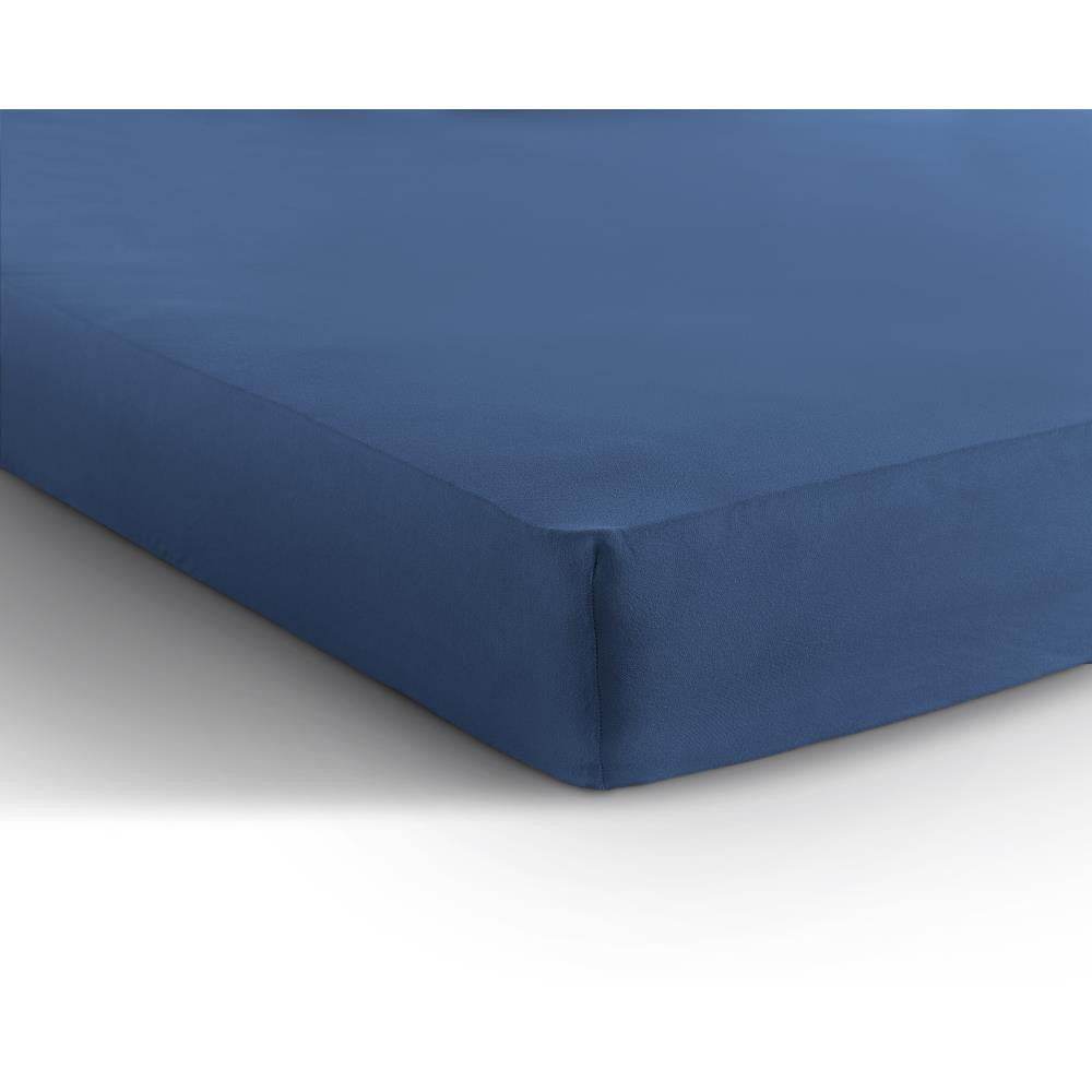 Einzel Jersey 135 gr. Spannbettlaken Blau 80/100 x 200 cm - Palo24