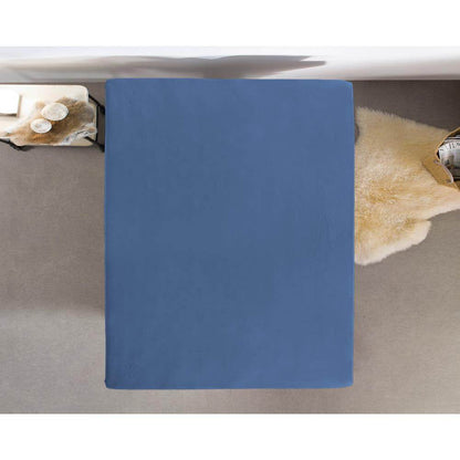 Einzel Jersey 135 gr. Spannbettlaken Blau 80/100 x 200 cm - Palo24