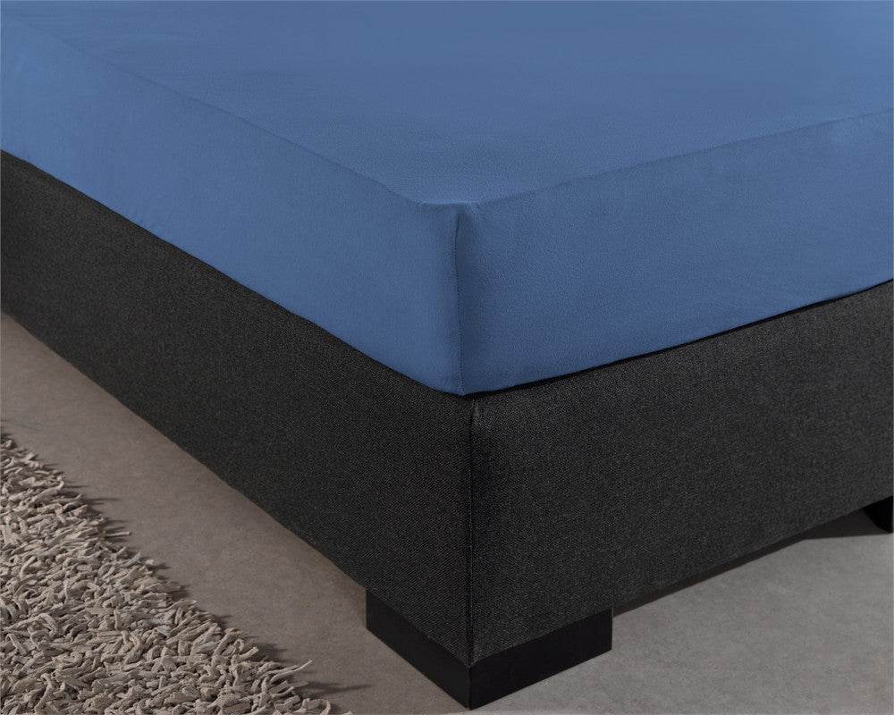 Einzel Jersey 135 gr. Spannbettlaken Blau 80/100 x 200 cm - Palo24