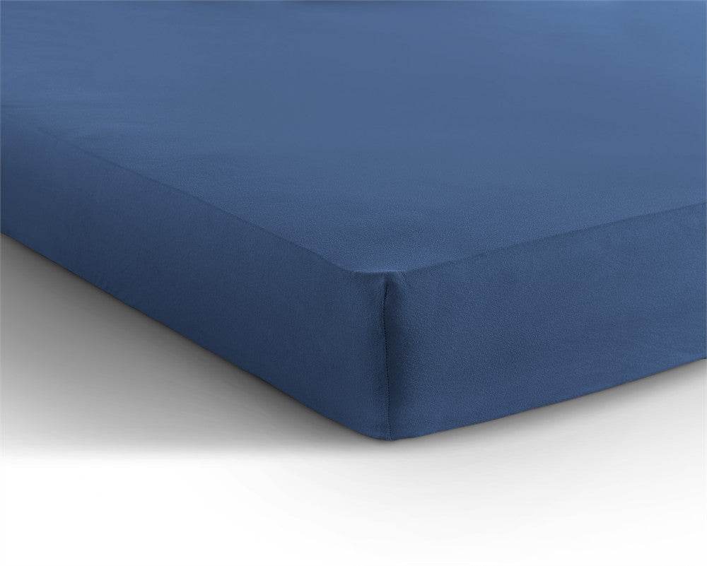 Einzel Jersey 135 gr. Spannbettlaken Blau 80/100 x 200 cm - Palo24