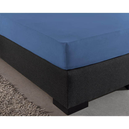 Einzel Jersey 135 gr. Spannbettlaken Blau 80/100 x 200 cm - Palo24
