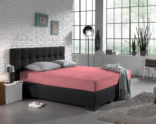 Einzel Jersey 135 gr. Spannbettlaken Rose 140 x 200 cm - Palo24