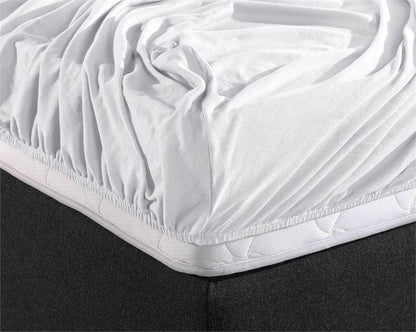Doppelt Jersey 220 gr. Spannbettlaken Weiss 160/180 x 200/220 cm - Palo24