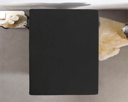 Doppelt Jersey 220 gr. Spannbettlaken Schwarz 80/100 x 220 cm - Palo24