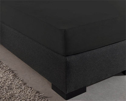 Doppelt Jersey 220 gr. Spannbettlaken Schwarz 80/100 x 220 cm - Palo24