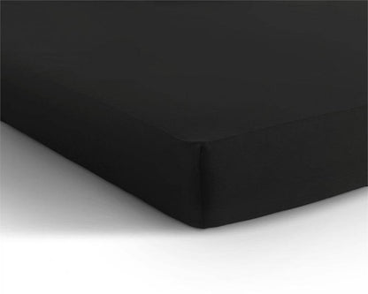Doppelt Jersey 220 gr. Spannbettlaken Schwarz 80/100 x 220 cm - Palo24