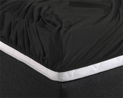 Doppelt Jersey 220 gr. Spannbettlaken Schwarz 80/100 x 220 cm - Palo24