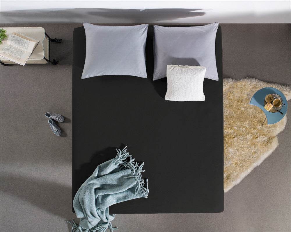 Doppelt Jersey 220 gr. Spannbettlaken Schwarz 140 x 200/220 cm - Palo24