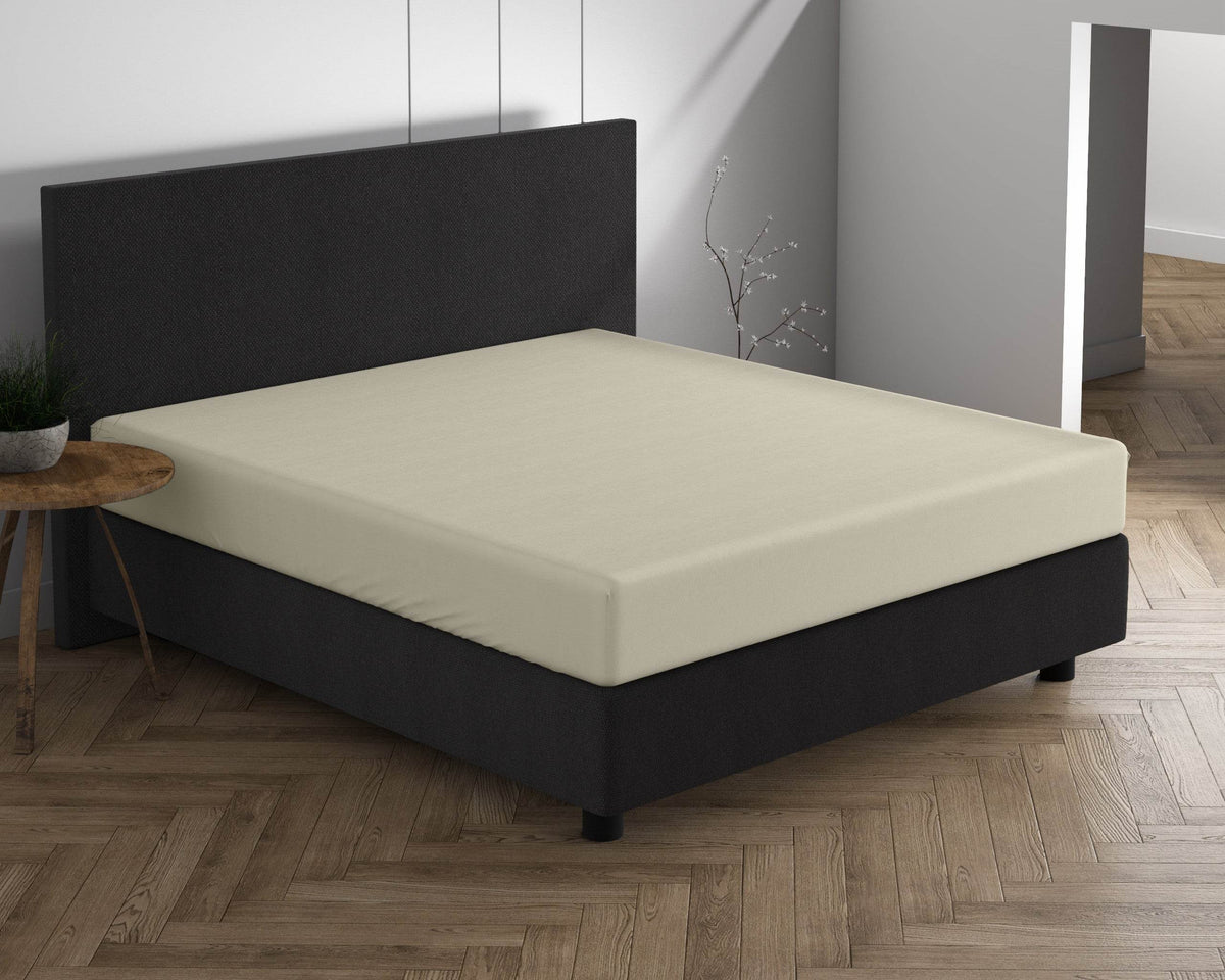 Doppelt Jersey 220 gr. Spannbettlaken Creme 80/100 x 220 cm - Palo24
