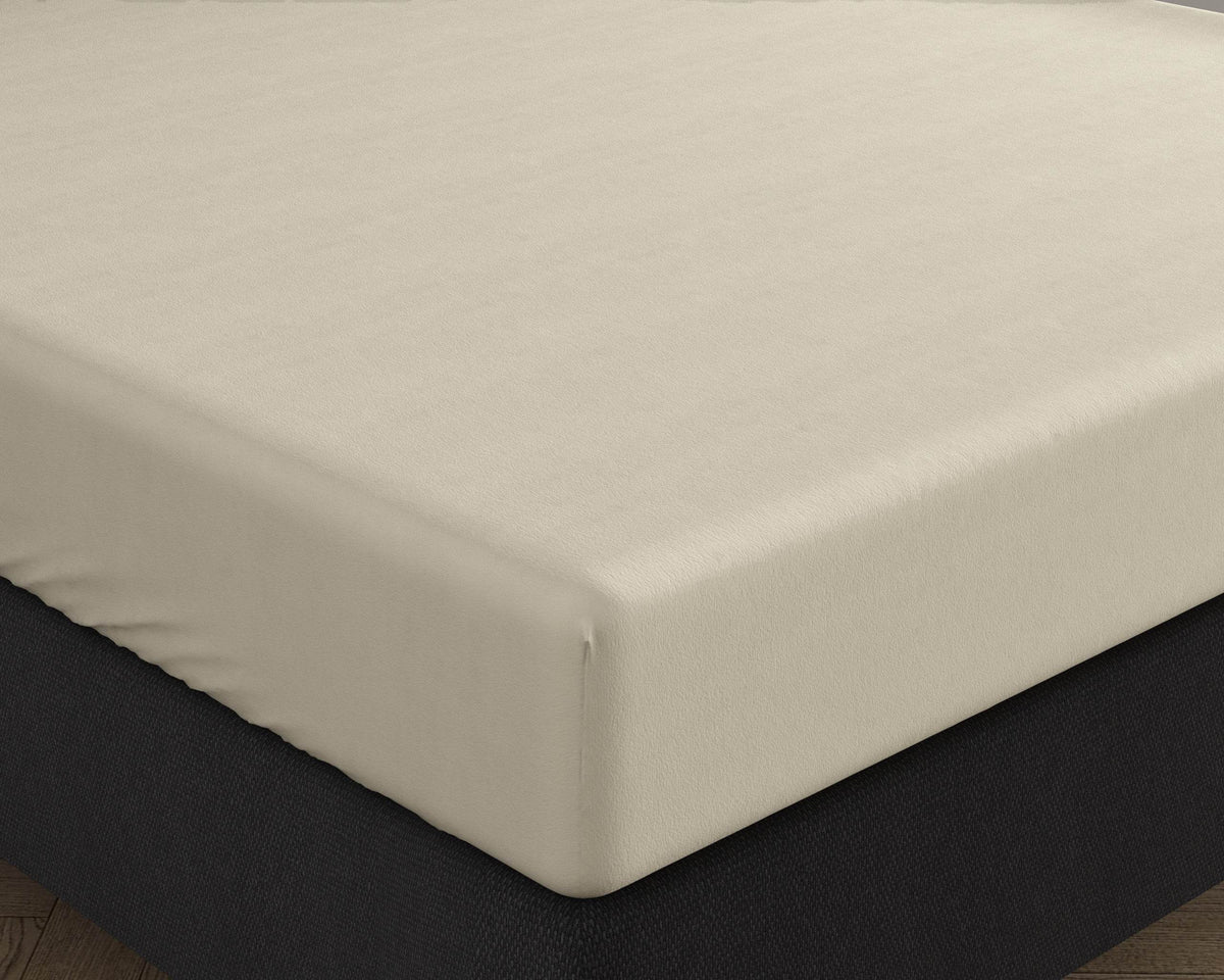 Doppelt Jersey 220 gr. Spannbettlaken Creme 140 x 200/220 cm - Palo24