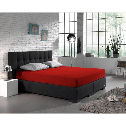 Doppelt Jersey 220 gr. Spannbettlaken Rot 140 x 200/220 cm - Palo24