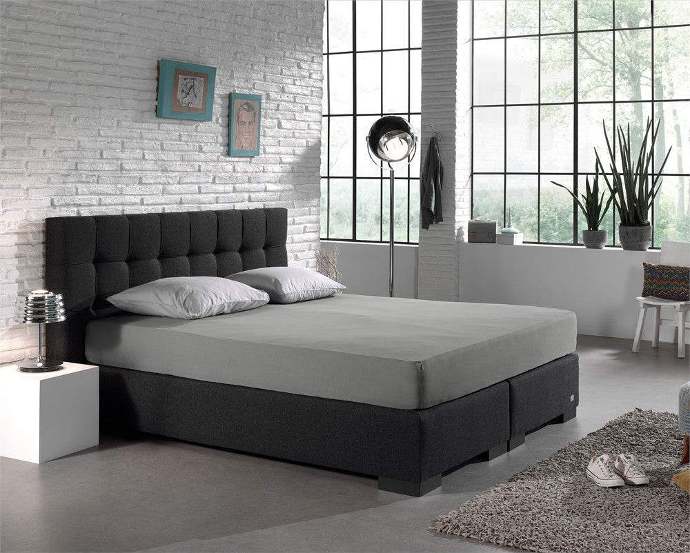 Doppelt Jersey 220 gr. Spannbettlaken Grau 80/100 x 220 cm - Palo24