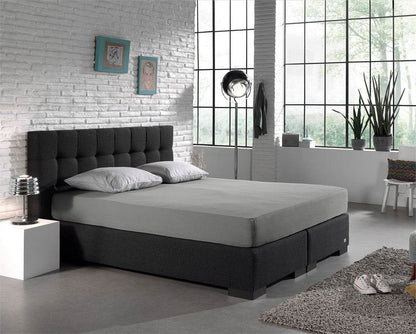 Doppelt Jersey 220 gr. Spannbettlaken Grau 80/100 x 220 cm - Palo24