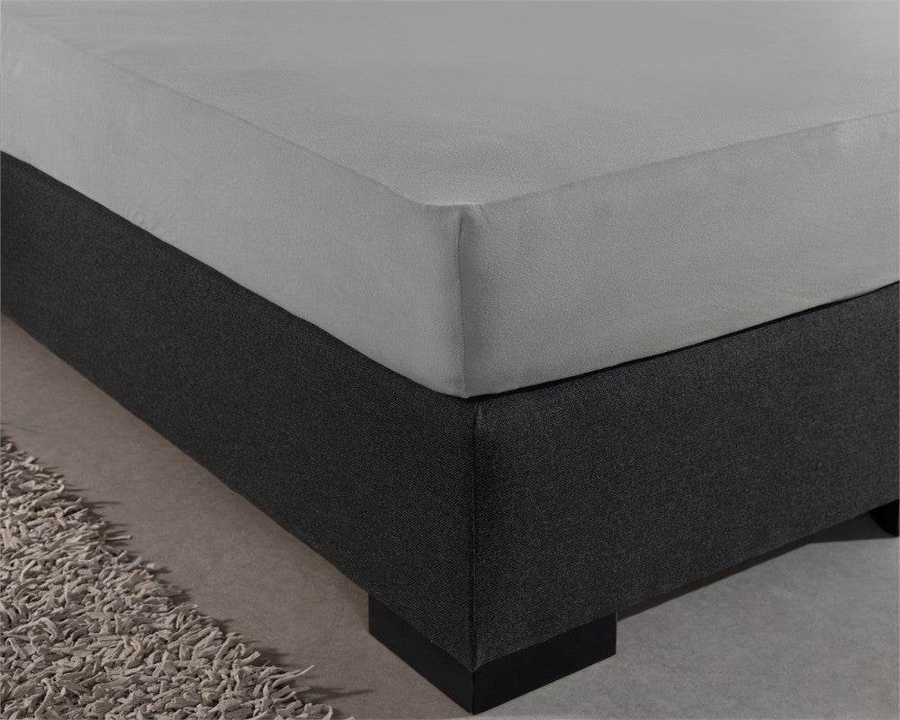 Doppelt Jersey 220 gr. Spannbettlaken Grau 80/100 x 220 cm - Palo24