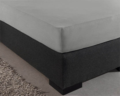 Doppelt Jersey 220 gr. Spannbettlaken Grau 80/100 x 220 cm - Palo24