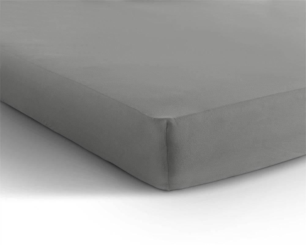 Doppelt Jersey 220 gr. Spannbettlaken Grau 80/100 x 220 cm - Palo24