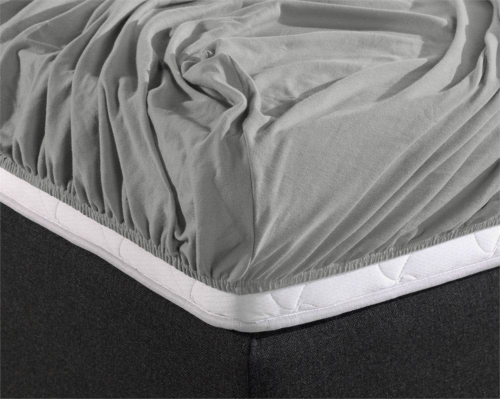 Doppelt Jersey 220 gr. Spannbettlaken Grau 80/100 x 220 cm - Palo24