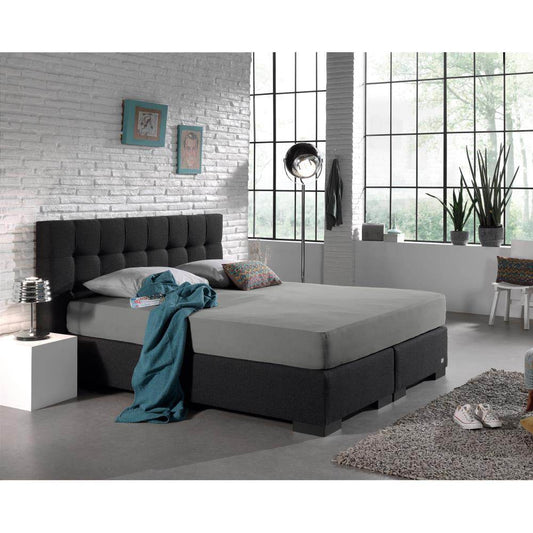 Doppelt Jersey 220 gr. Spannbettlaken Grau 160/180 x 200/220 cm - Palo24