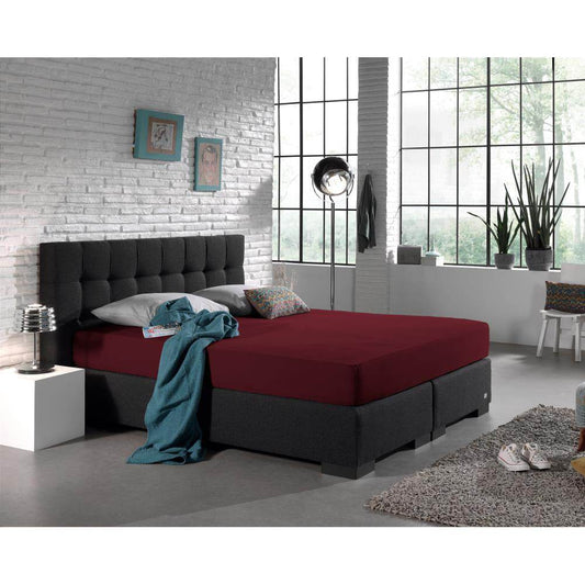 Doppelt Jersey 220 gr. Spannbettlaken Bordeaux 160/180 x 200/220 cm - Palo24